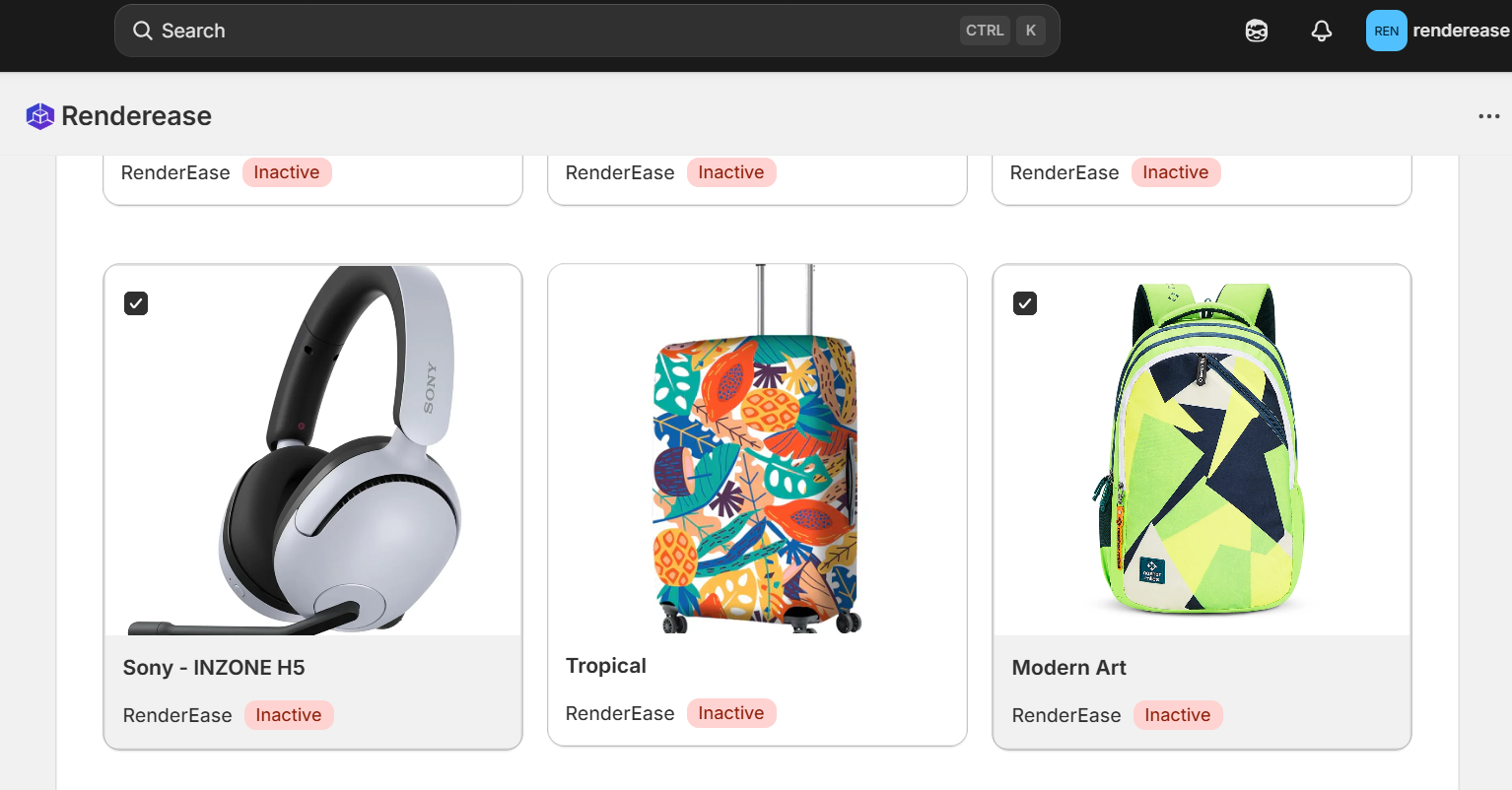 Select Products – Send 3D Model Request