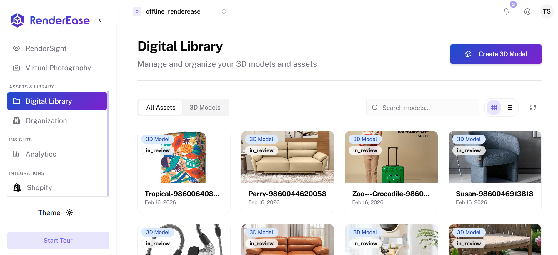 Digital Library – Requested Models